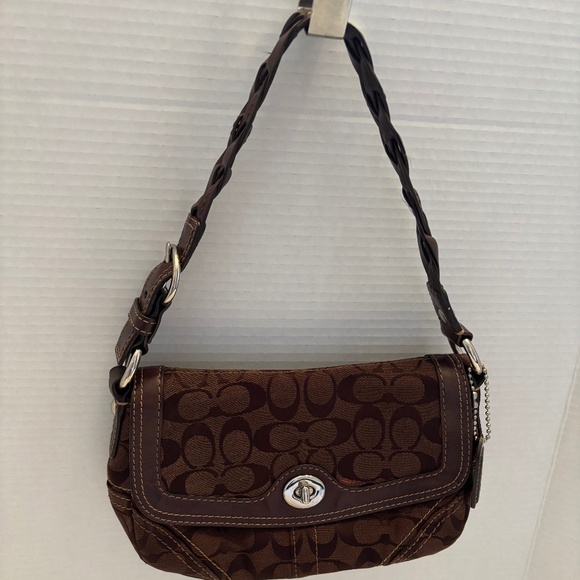 Coach signature chocolate brown hobo bag small - Picture 1 of 6